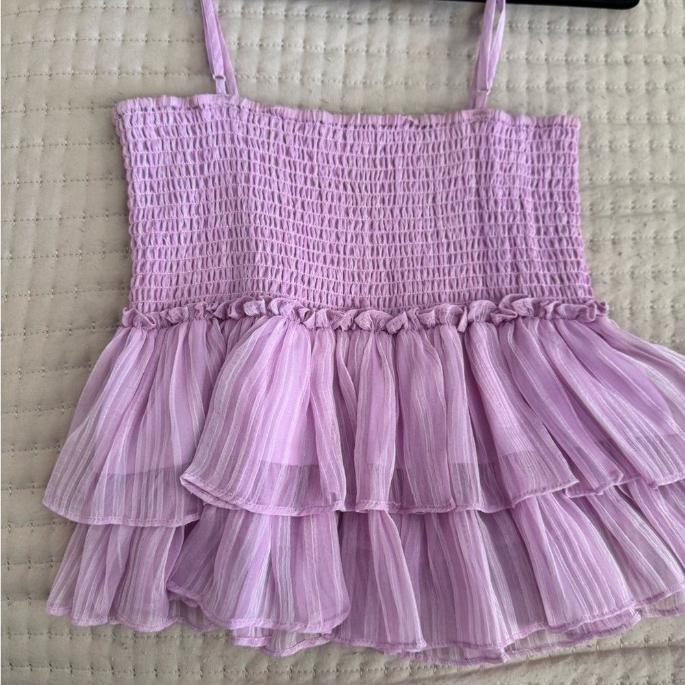BB Dakota lilac Smocked Top